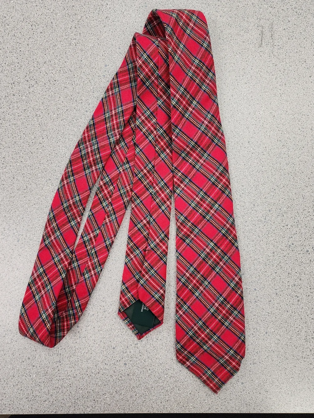 Lauren Ralph Lauren Mens Plaid Tartan Tie Red Green Holiday Festive